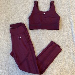 Gymshark Set - maroon with sheer lines